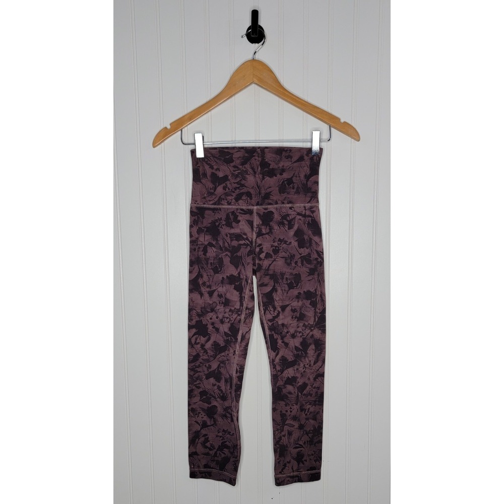Lululemon Align High Rise Leggings Women's Size 2 Floral Antique Bark Black